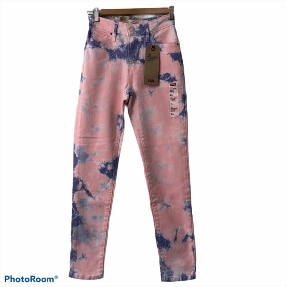 Levis Womens Plus Size 721 Tie-dye High Rise Ankle Jeans Size 24 (00) - Picture 4 of 11